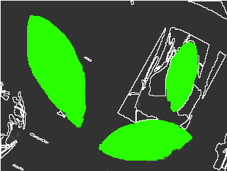 Result image with shape of
leaves detected